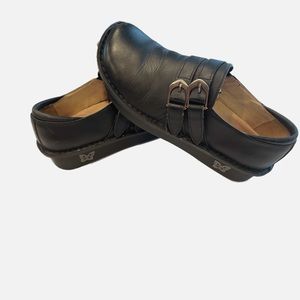 Alegria Professional All Black Leather Clog. Size EU 38,US 7.5-8.